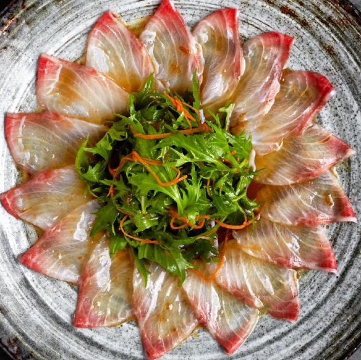 Sea bream crudo with mizuna