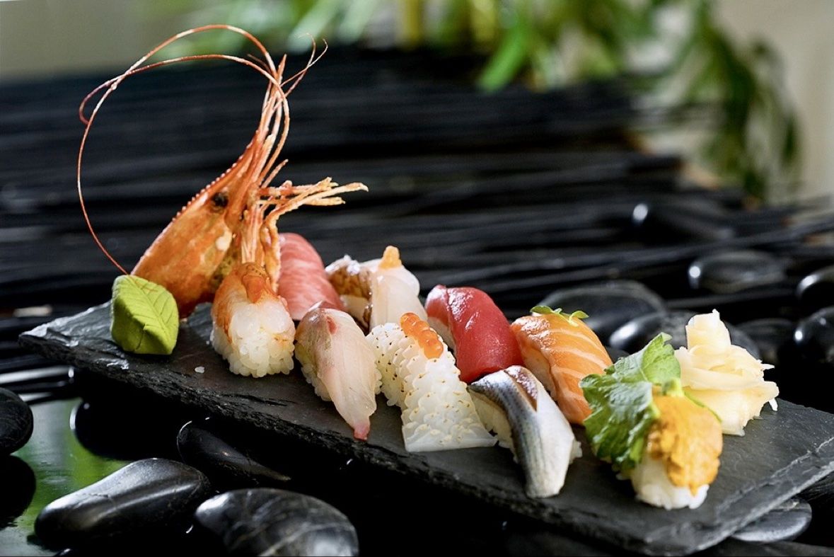 Nigiri selection on slate