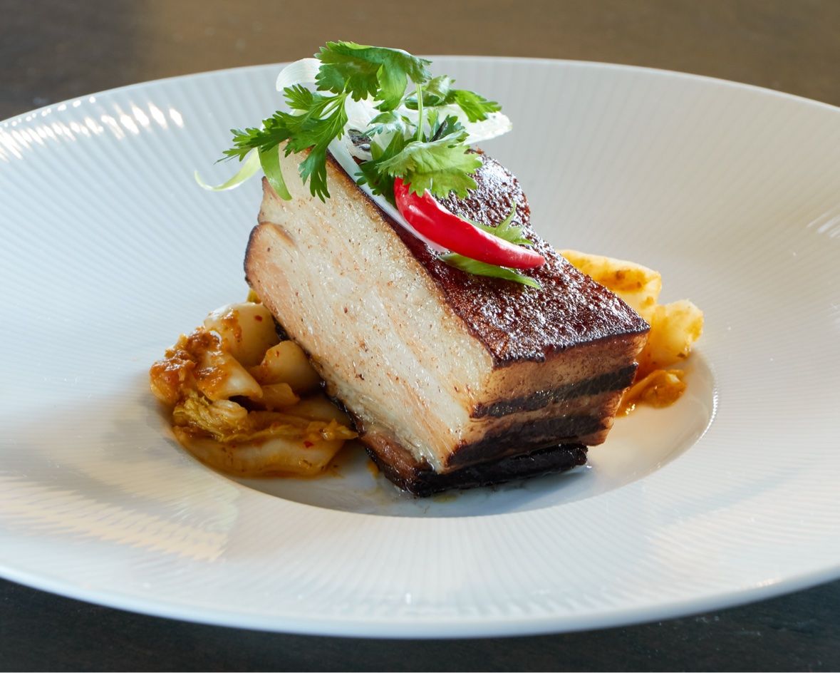 Pork belly with kimchi