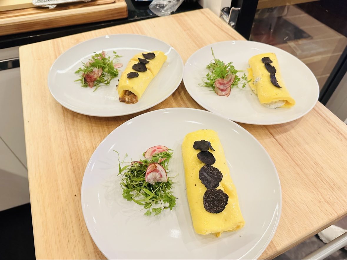 Black truffle omelettes