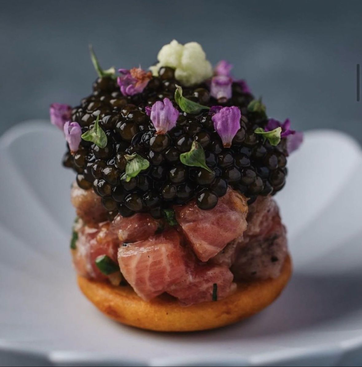 Tuna tartare with caviar on brioche