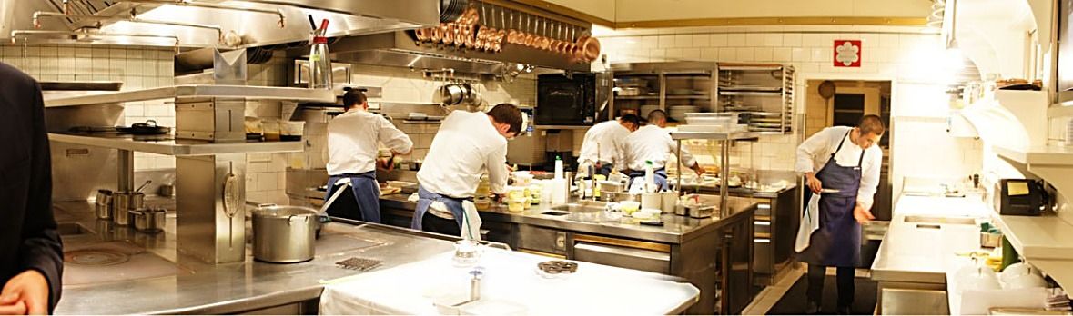 The brigade at work in the kitchen during an event