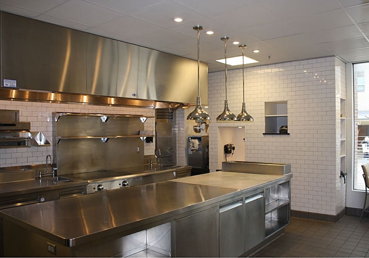 Professional event kitchen in stainless steel