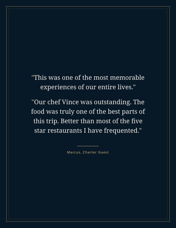 Reference from Marcus, charter guest