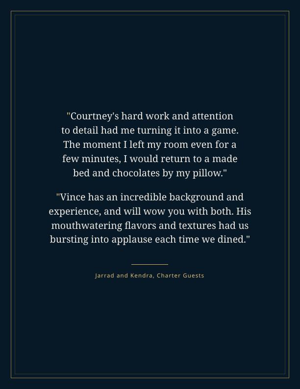 Reference from Jarrad and Kendra, charter guests